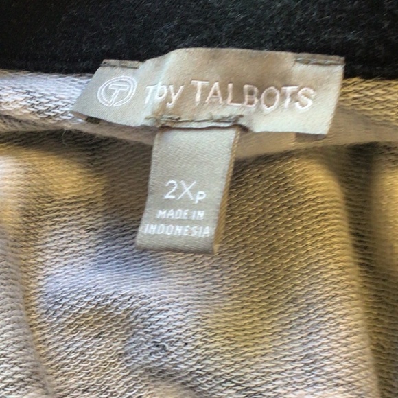 T by Talbots 2XP Black White Tie Dye Stripe Knit Top Long Sleeve Pullover Cozy - Picture 8 of 8